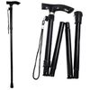 New Walking Stick Light Weight Height Adjustable Folding-Black