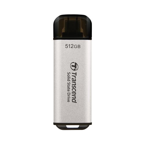 Transcend 512GB External SSD, USB 3.2 Gen2, Up to 1,050MB/s, Portable SSD with Type C, for Steam Deck, ROG Ally, MSI Claw, Windows & Mac, iPhone, iPad, Android, PS5, Xbox, Smart TV, Silver