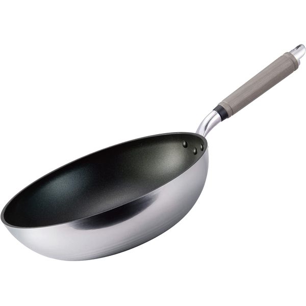 Hokuriku Alumi FAN A-2817 Lightweight Deep Frying Pan, 9.4 inches (24 cm), For Gas Fire, Made in Japan