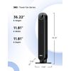 90° Oscillating Floor Fan with Remote - 4 Modes, 8H Timer, Black 36-Inch Design