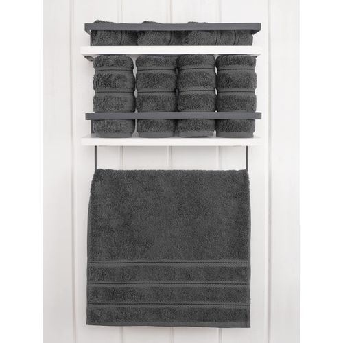 American Soft Linen Luxury Hand Towels for Bathroom, 100% Cotton Turkish 4 Piece Hand Towel Set, 600 GSM Hand Face Towels for Kitchen, Dark Gray Hand Towels