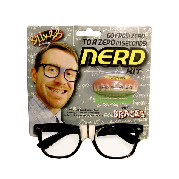 Billy-Bob Nerd Kit with Glasses and No-Fool Braces