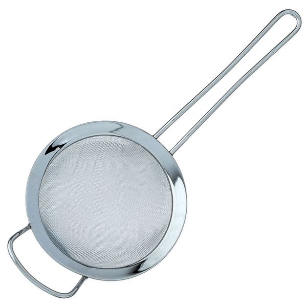 Grunwerg ST-3003 Fine Mesh Strainer with Polished Rim And Handle, Silver, 3-Inch, 8cm Diameter