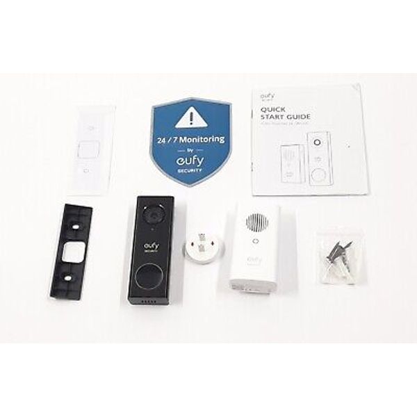 Eufy Wi-Fi Video Doorbell 2K Wired Security Camera Local Storage, Wireless Chime