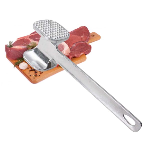 Steel Steak Meat Tenderizer Mallet for Kitchen and BBQ, Sturdy Stainless Steel