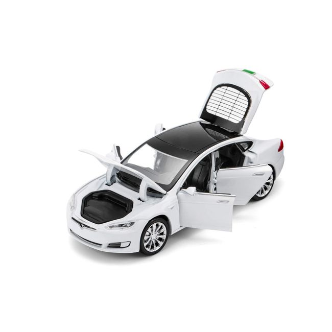 Model S Toy Car Alloy Model Cars Pull Back Toy Cars for 4 + Years Old (White)