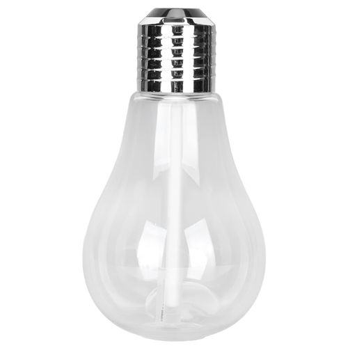 Portable Bulb Air Humidifier, USB Ultrasonic Humidifier with 7 colors of LED Lights, Mini Diffuser Purifier Atomizer for Home Office Car Baby Sleep Bedroom Decoration, Ultra Qquiet, 400mL(Silver)