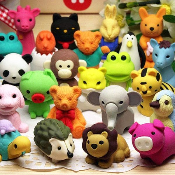 35Pcs Animal Erasers Kids Pencil Erasers Bulk Puzzle Erasers Desk Pets Mini Take