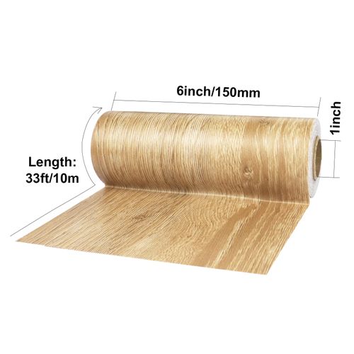 OMEI Pack Coffee Oak Wood Grain Repair Tape 1Roll 6inch X 33ft,Self Adhesive Repair Patch for Furniture, Floors, Cabinets, Windows, Doors, RV, Home Decor and DIY Projects