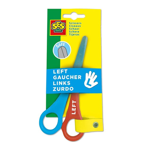 SES Creative 00834 Left-Handed Scissors for Kids, Ergonomic Design