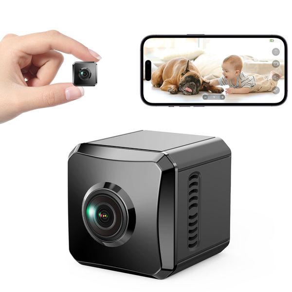 VIDCASTIVE Hidden Camera 1080P HD Mini Wireless WiFi Security Camera with Wide Angle View, AI Human Motion Detection, Night Vision, SD & Cloud Storage