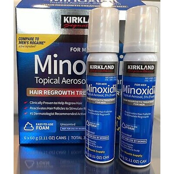 Kirkland Minoxidil 5% Foam Men Hair Regrowth Treatment  2 Month (NOT FAKE) 2025