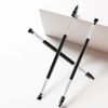 WanFengXue 5 Pieces Duo Eyebrow Brush 2 in 1Angled Eye Brow Brush with Spoolie Brush 14cm Black Mini Eyelash Brush for Tinting Angled Eyebrow