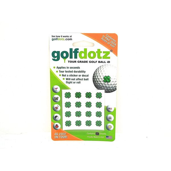 Golfdotz | Lucky Clover | Golf Ball Markers | Golf Accessories | Golf Ball Customizers | 32 Count