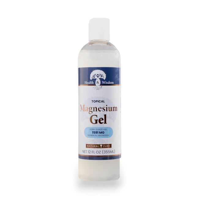 Health and Wisdom Topical Magnesium Gel with Seaweed Extract 12 oz | Soothing Magnesium Lotion, Spray and Bath Soak | Topical Magnesium Chloride | Hair and Body | Calm and Relaxing