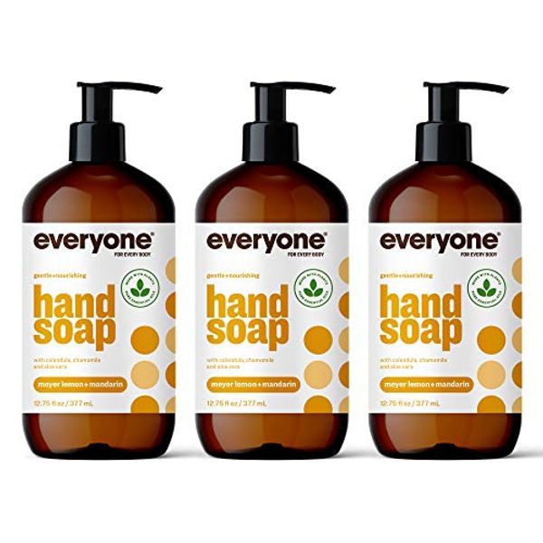 Everyone Liquid Hand Soap, 12.75 Ounce (Pack of 3), Meyer Lemon and Mandarin, Plant-Based Cleanser with Pure Essential Oils