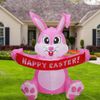 5FT Pink Rabbit Inflatable Easter Cute Bunny LED Lights Outdoor Garden Yard Deco