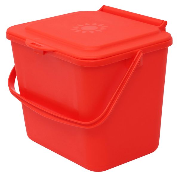 All-Green Red Kitchen Compost Caddy/Food Recycling Waste Bin - 5 Litre (5L)