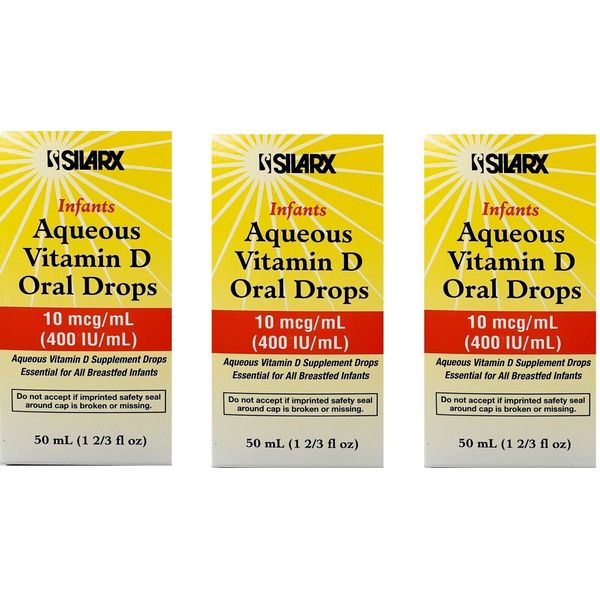 Silarx Infants Aqueous Vitamin D 400IU/ml Oral Drops 50 ml X 3 Packs