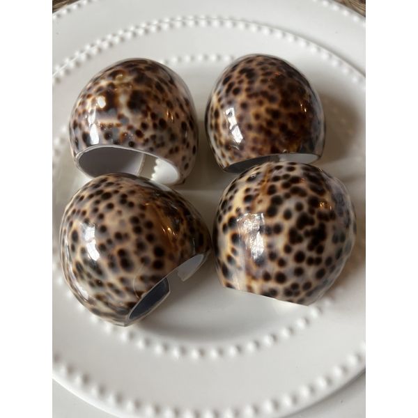 Beautiful, Natural Tiger Cowrie Shell  Napkin Rings.