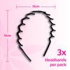 Brushworks Zig Zag Headband - 3 Pack