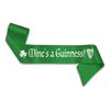 St Patrick's Day Sash - Green with Silver Text - Irish Drinks Sash