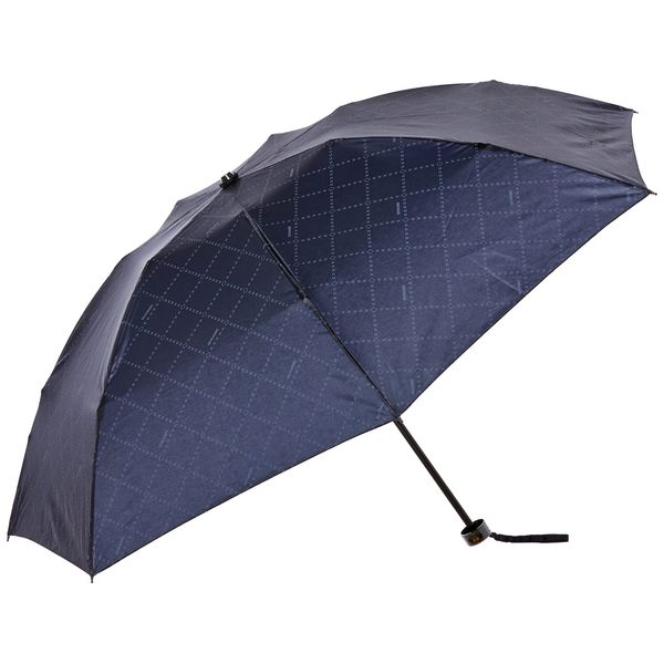 Moonbat 10483-05 DUNAMIS Folding Umbrella, Check Logo, Rain Umbrella, Simple, Men's Umbrella, Navy Blue, Rib Length: Approx. 21.7 inches (55 cm), blue (navy blue)