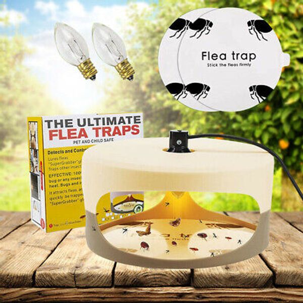 Electric Flea Trap Killer Non-toxic Pad Home Pest Control Sticky Disc Spare Lamp