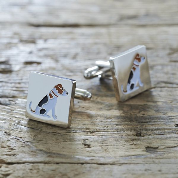 Sweet William Jack Russell Cufflinks | Silver plated Men Cufflinks |