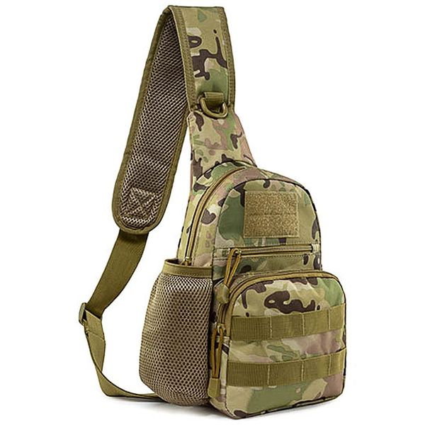 NuCamper Tactical Sling Bag Pack, Military Molle EDC Rover Shoulder Siling Backpack Sports Bags for Men Range,Hunting,Travel,Hiking (Cp Camouflage)