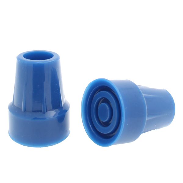 Pair of Blue Rubber Walking Stick Ferrules Crutch Tips Feet - 19mm & 22mm - by Lifeswonderful (22mm)