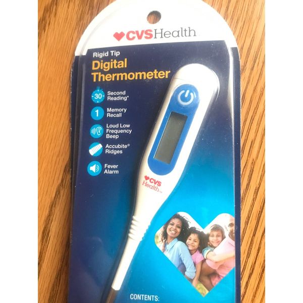 CVS Health Rigid Tip Digital Thermometer 30 Second Read Fever Alarm