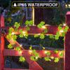 Joycome Solar Fairy Lights 12M 100 LED Fake Ivy Fairy Lights, 8 Modes Ivy Garland Artificial with Lights, IP65 Waterproof Vine String Lights for Balcony Garden Wall Aesthetic Bedroom Decoration