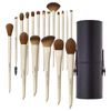 18 Piece Labeled Makeup Brush Set Includes Face and Eye Brushes Travel Case