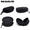 2-Pack Sunglasses Hard Case Eye Glasses Black Clam Shell Zipper With Hook