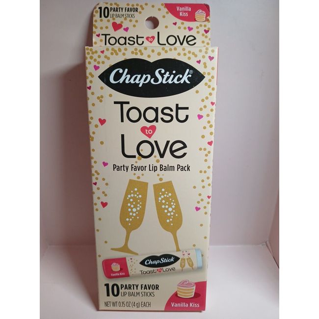 10 of Chapstick "Toast to Love" Party Favor Lip Balm # Vanilla Kiss flavor