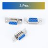 sourcing map 3 Pcs 9 Pin D-Sub Connector 2 Row DB9 Female D-Sub Connector VGA Adapter for PC Computer