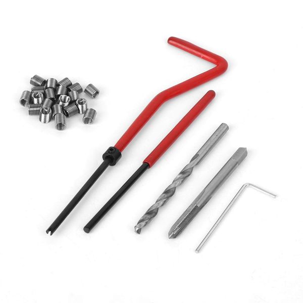 Screw Thread Repair Kit, Screw Hole Repair Set, Set of 25, M4, Thread Repair Kit, Screw Hole Recovery, General Steel and Non-Ferrous Alloy, For Blind Hole Processing, Thread Repair Kit, For Thread