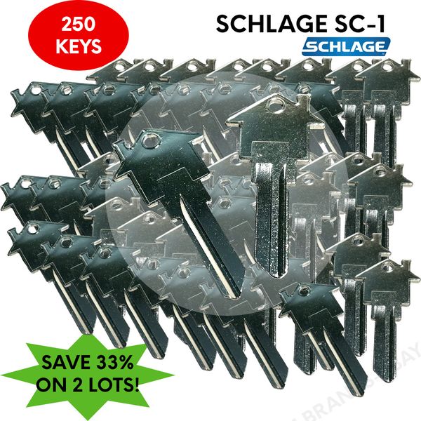 250 SCHLAGE SC1 House Shaped Key Blank NP MORTAGE-REAL ESTATE SALES PROMOTION