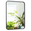 30in Black Metal Frame Wall Mirror for Bathroom Rectangular Vanity Mirror Decor