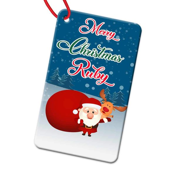 Personalised Any Name Rectangle Christmas Bauble Tree Decoration Gift Present 83