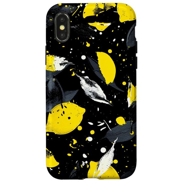 iPhone X/XS Lemon Leaves Abstract Color Splash Case