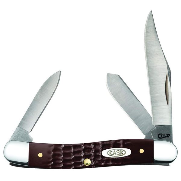 CASE XX WR Pocket Knife Brown Synthetic Medium Stockman Item #217 - (63087 SS) - Length Closed: 3 3/8 Inches