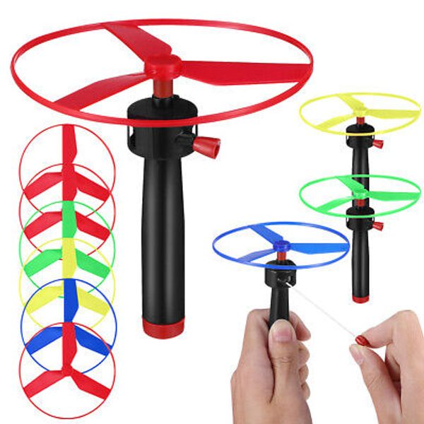 Airplane Launcher Ufo Flying Toy Plastic Cable Saucer Kids Toy Outdoor Toddler