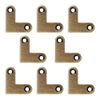 Tiazza 8Pcs Antique L Shape Brass Flat Corner Bracket Joint Flat Corner Brace Plate Support Drawer Fixed Corner Code (Antique Bronze)