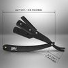 BRV MEN Professional GERMAN Steel Straight Edge Barber Razor - 100 Lord Platinum Single Edge Razor Blades - 100% German Stainless Steel Shavette - Shaving Knife For Men and Women - Black