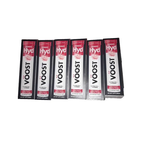 Voost Hydrate Electrolytes + B Vitamins Fruit Punch Flavor -6x20 Tablets 7/25