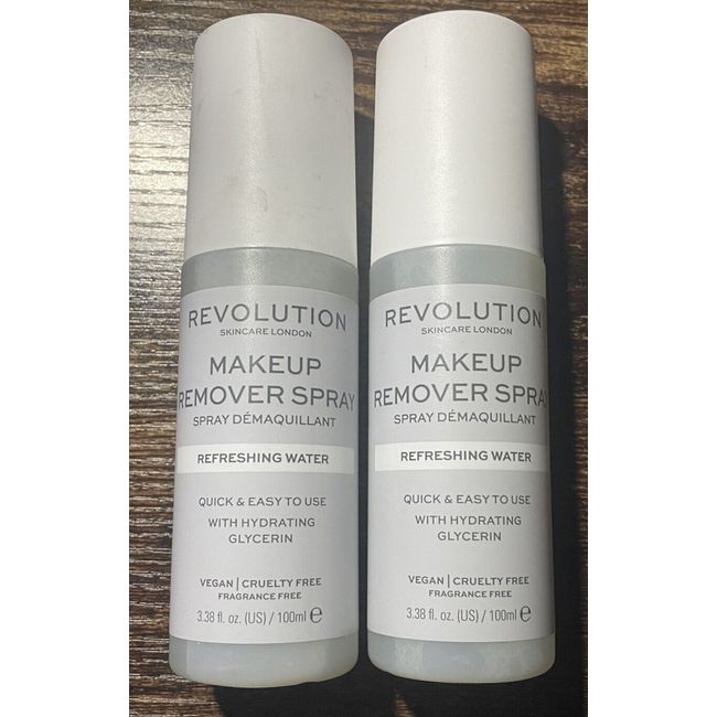 (2) Revolution Skincare Makeup Remover Spray Refreshing Water - 3.38 oz