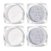 Aurora Powder Set of 4 Pearl Nail Powder Mirror Nail Nail Powder Metallic Gel Gel Nail Nail Powder Fine Particles Magic Mirror Nail Art Hologram Design Chrome Powder Silver Flash Nail