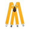 Olata Men's Extra Wide X-Shape Braces/Suspenders - 5cm. Yellow (Silver Clips)